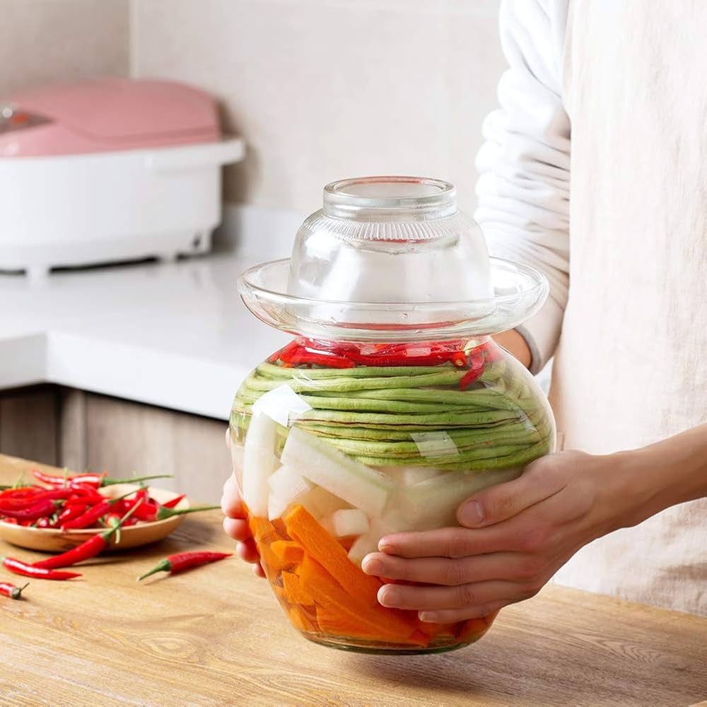 Amazon｜日本のキムチ瓶 ガラスキムチ瓶 蓋付き瓶 ガラス発酵槽